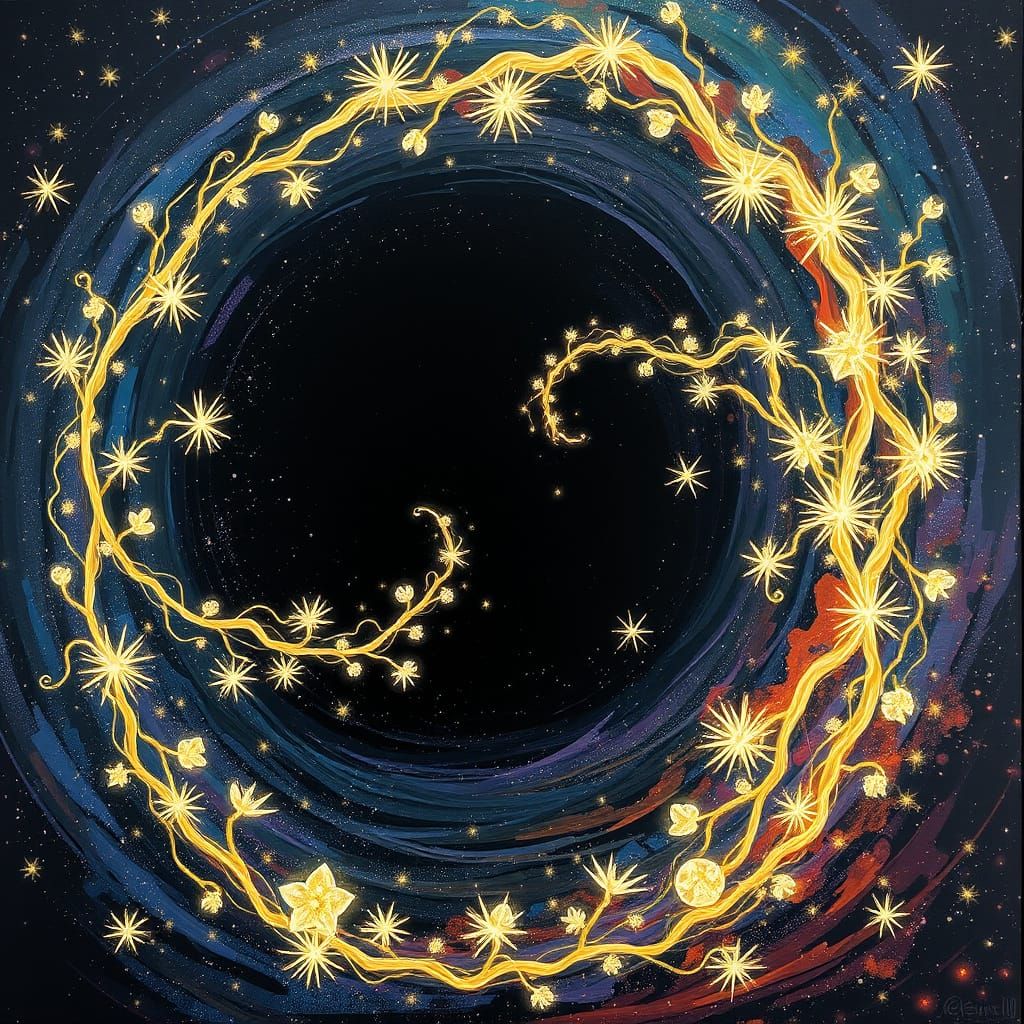 Cosmic Vines Bursting from a Swirling Black Hole