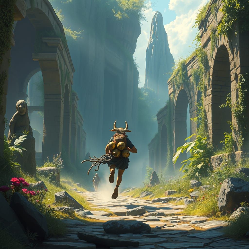 Fleet Pathrunner Maps Ruins in Ethereal Landscape