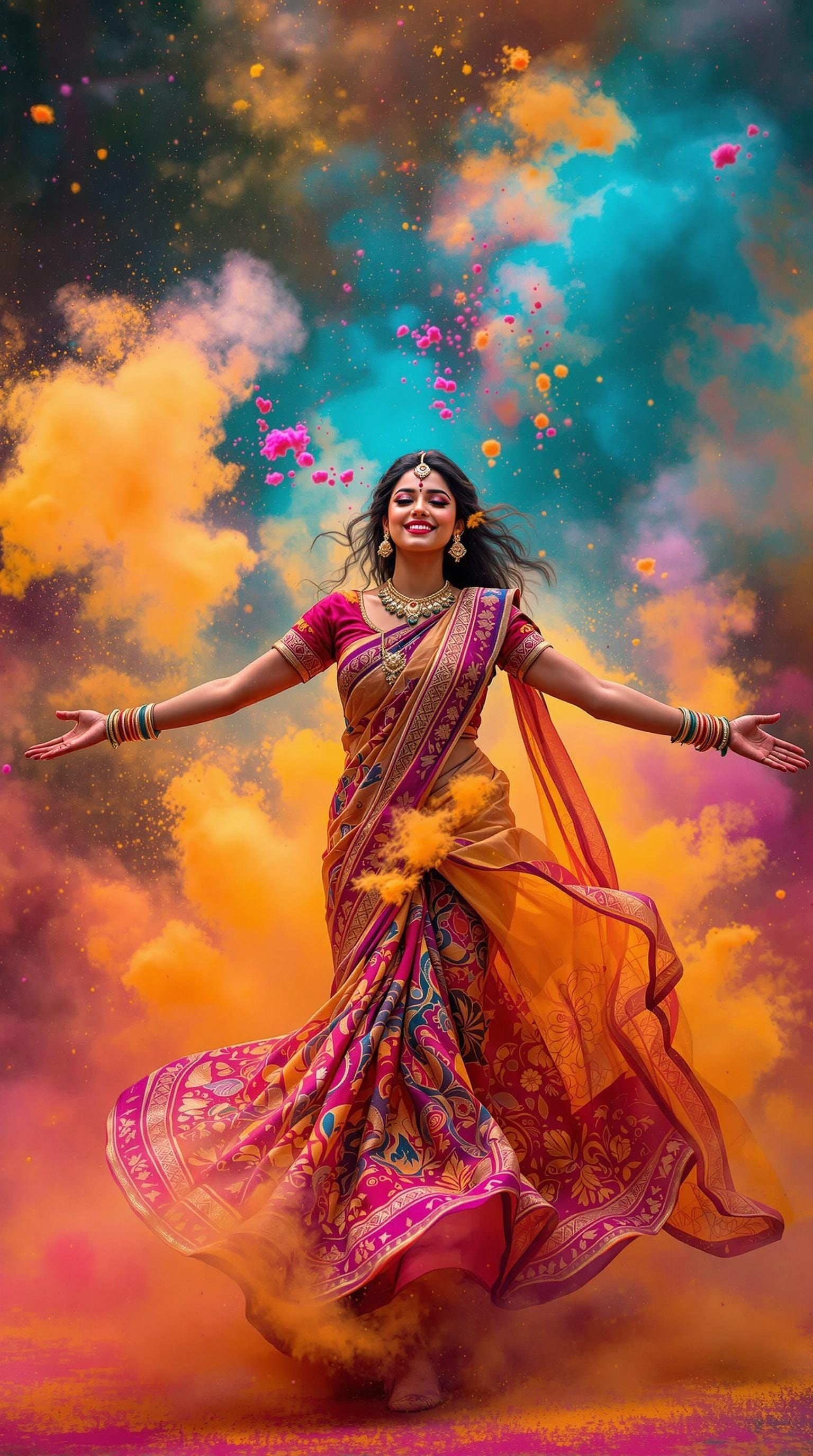 Indian Goddess of Whimsical Magic and Color
