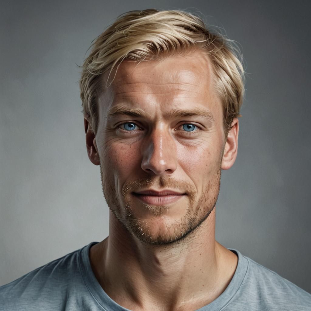 Hyperrealistic Portrait of a Blond Man in Unreal Engine 5