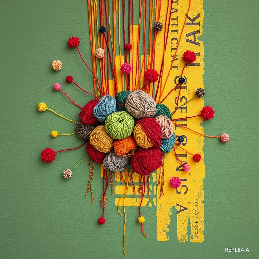 Colorful Yarn Bomb Haberdashery in Mixed Media