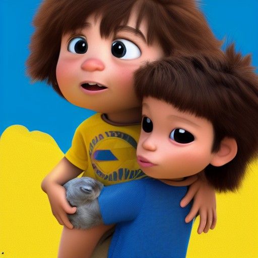 Toddler Petting Puppy: 3D Animated Style
