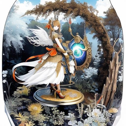 Surreal Botanical Composition in Bold Metallic Colors