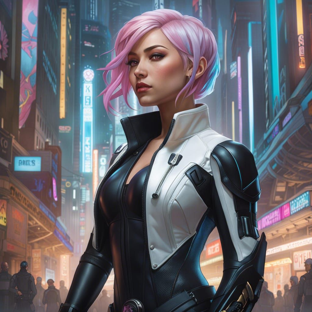 Lucy Kushinada Cyberpunk Portrait in 8K Resolution