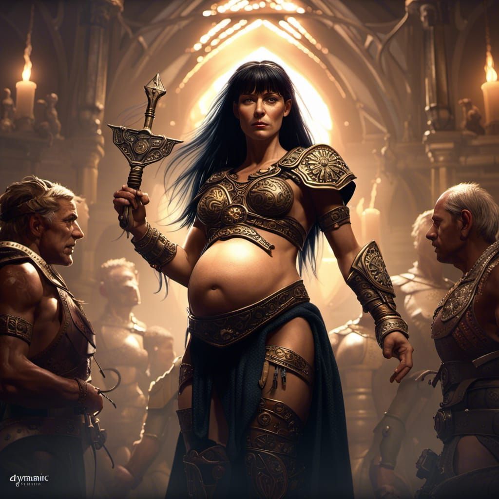 Pregnant Xena: Dark Fantasy Concept Art in 8K