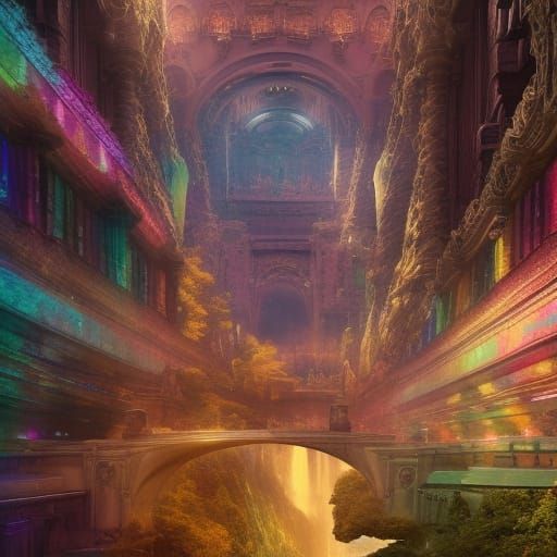 Dramatic Rainbow Curtsy Digital Matte Painting