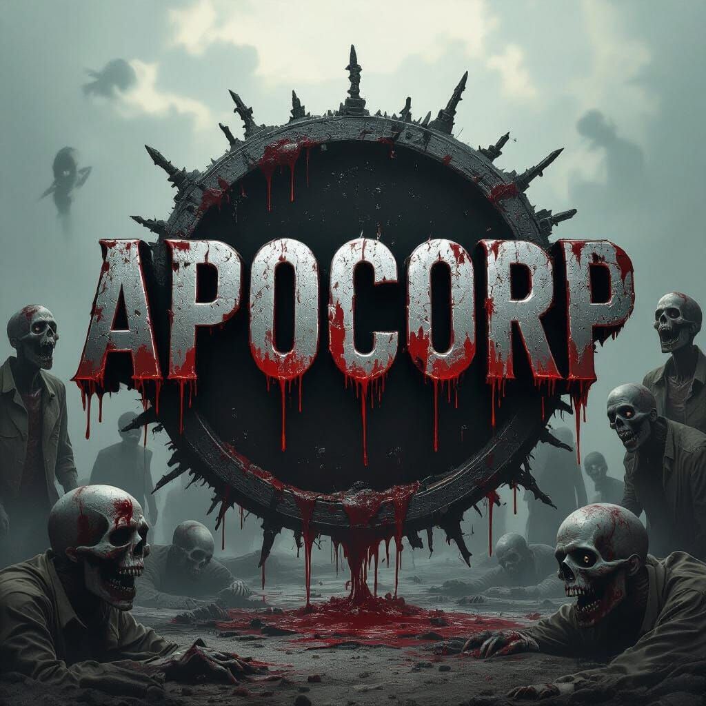 APOCORP Logo with Dripping Blood and Zombies