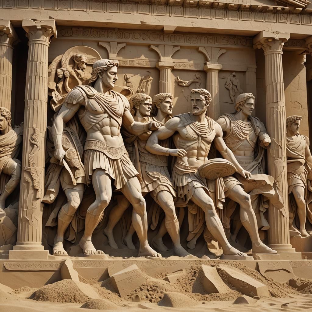 Hyperrealistic Sand Sculpture of the Parthenon
