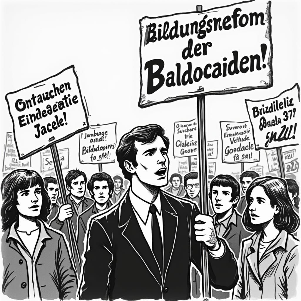 Rudi Dutschke 1960s Protest Caricature