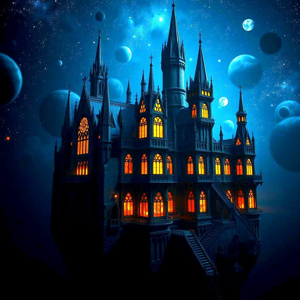 Space Castle: Dark Fantasy Concept Art