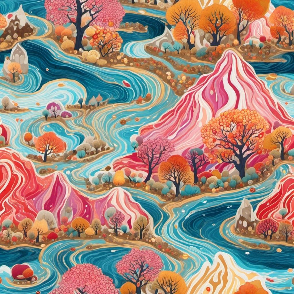 Vibrant Candyland Wonderland: Kintsugi, Wabi Sabi, Japandi