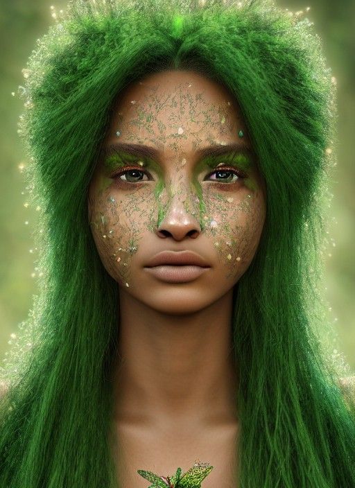 Ethereal Tree Woman Portrait in Hyperrealistic Detail