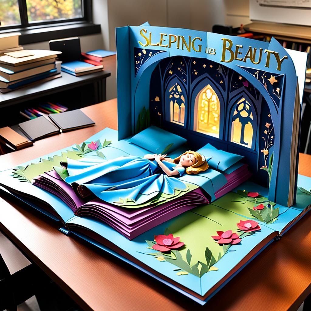 Sleeping Beauty Pop-Up Book Illustration