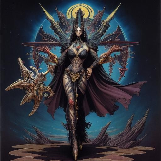 A muscular spaceship   
made of dark matter wearing high hee...