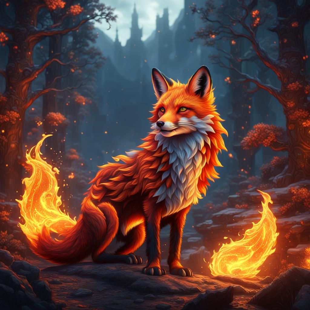 Flaming Fox Fantasy Concept Art