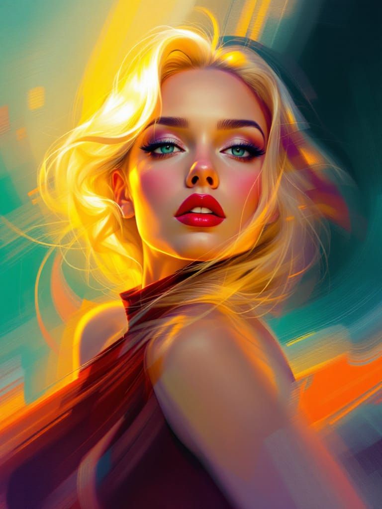 1950s Pin-Up Portrait with Sci-Fi Elegance