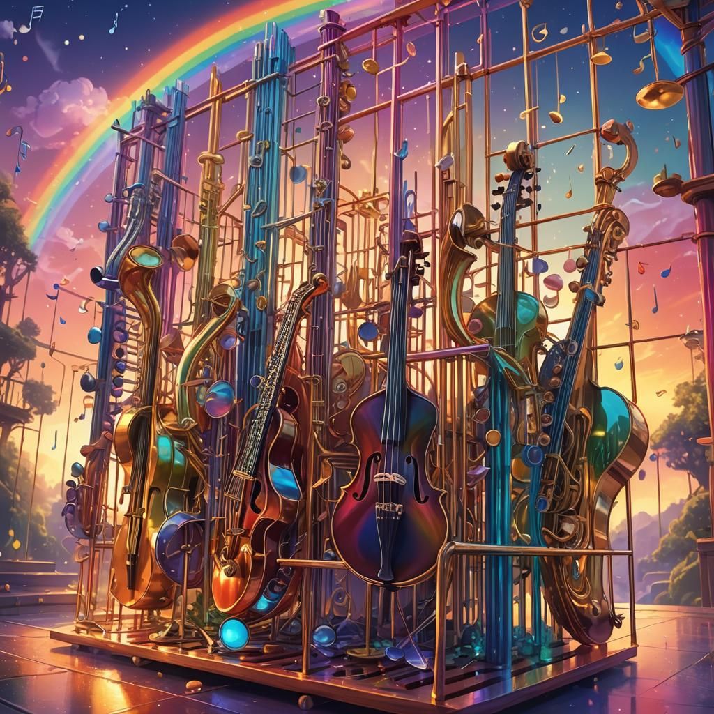 Musical Rainbow: Vibrant Fantasy Concept Art