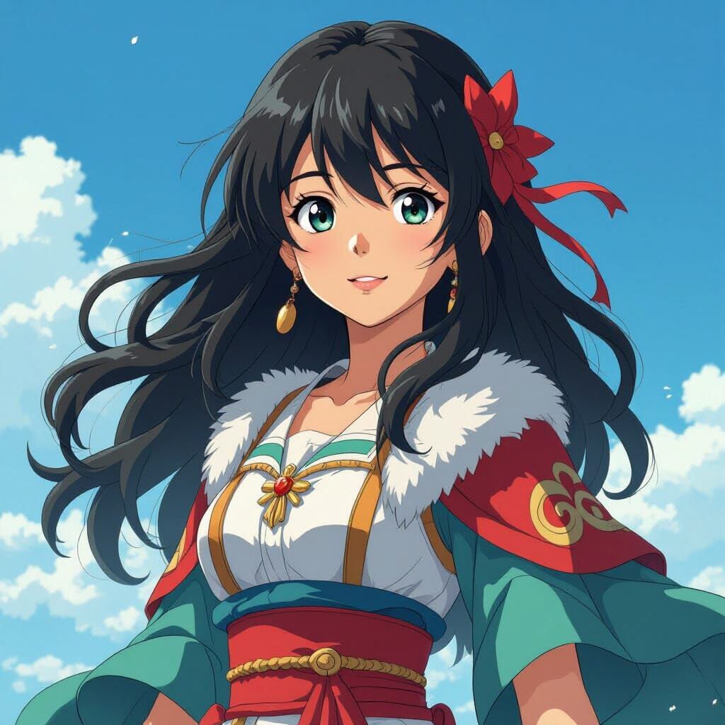 Vibrant Anime Character in Classic Style