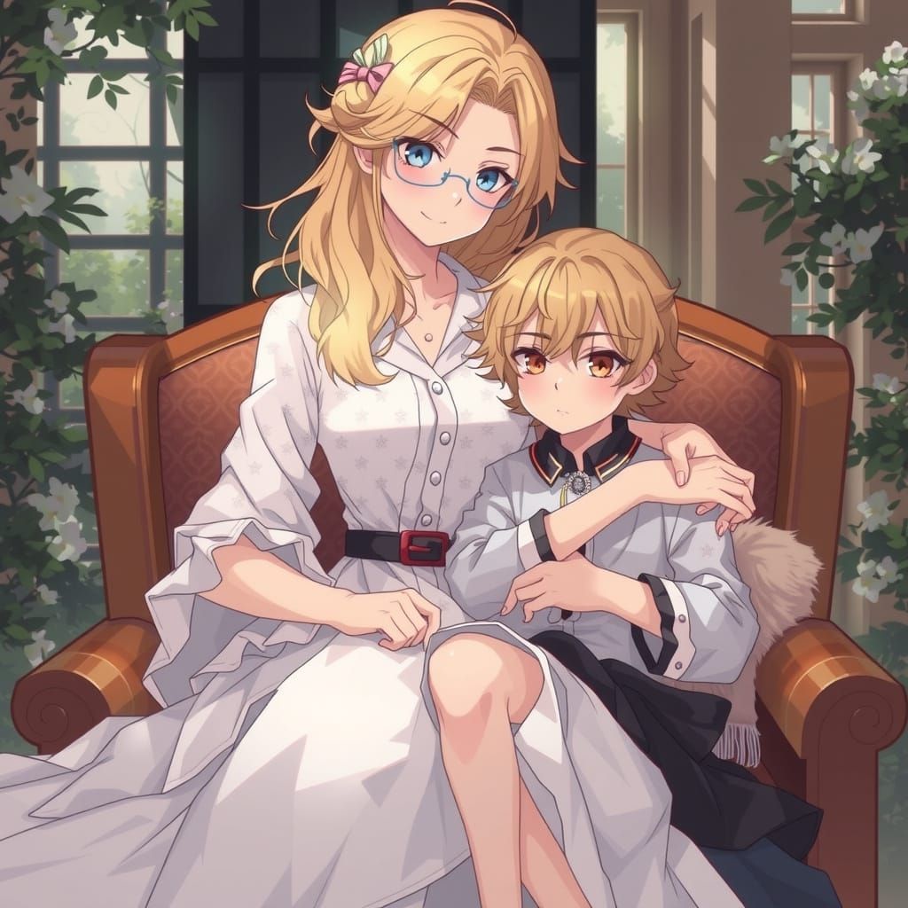 Dynamic Anime Woman in Manga Style