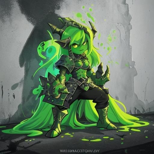 Dragonborn Warrior in Graffiti Art Style