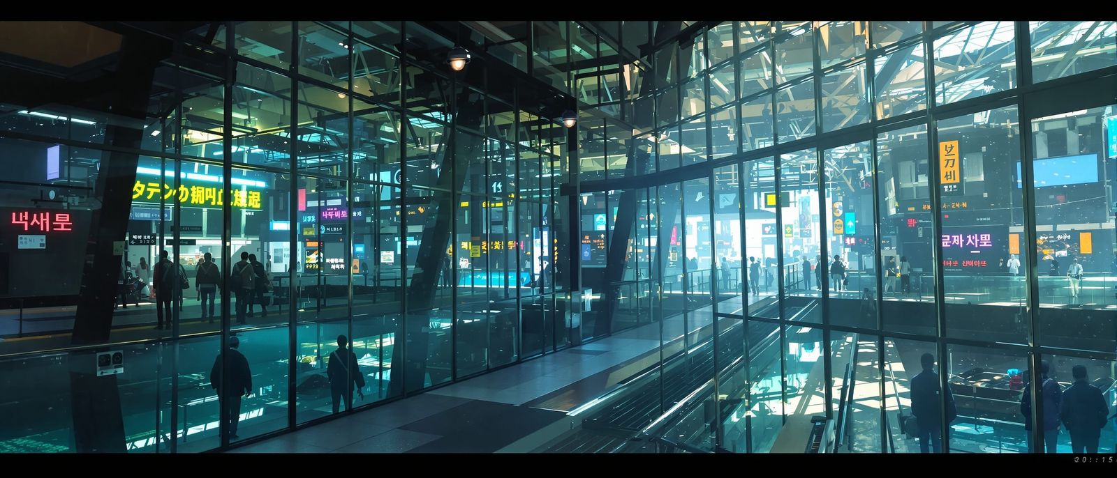 Underwater Train Station: Glass and Steel