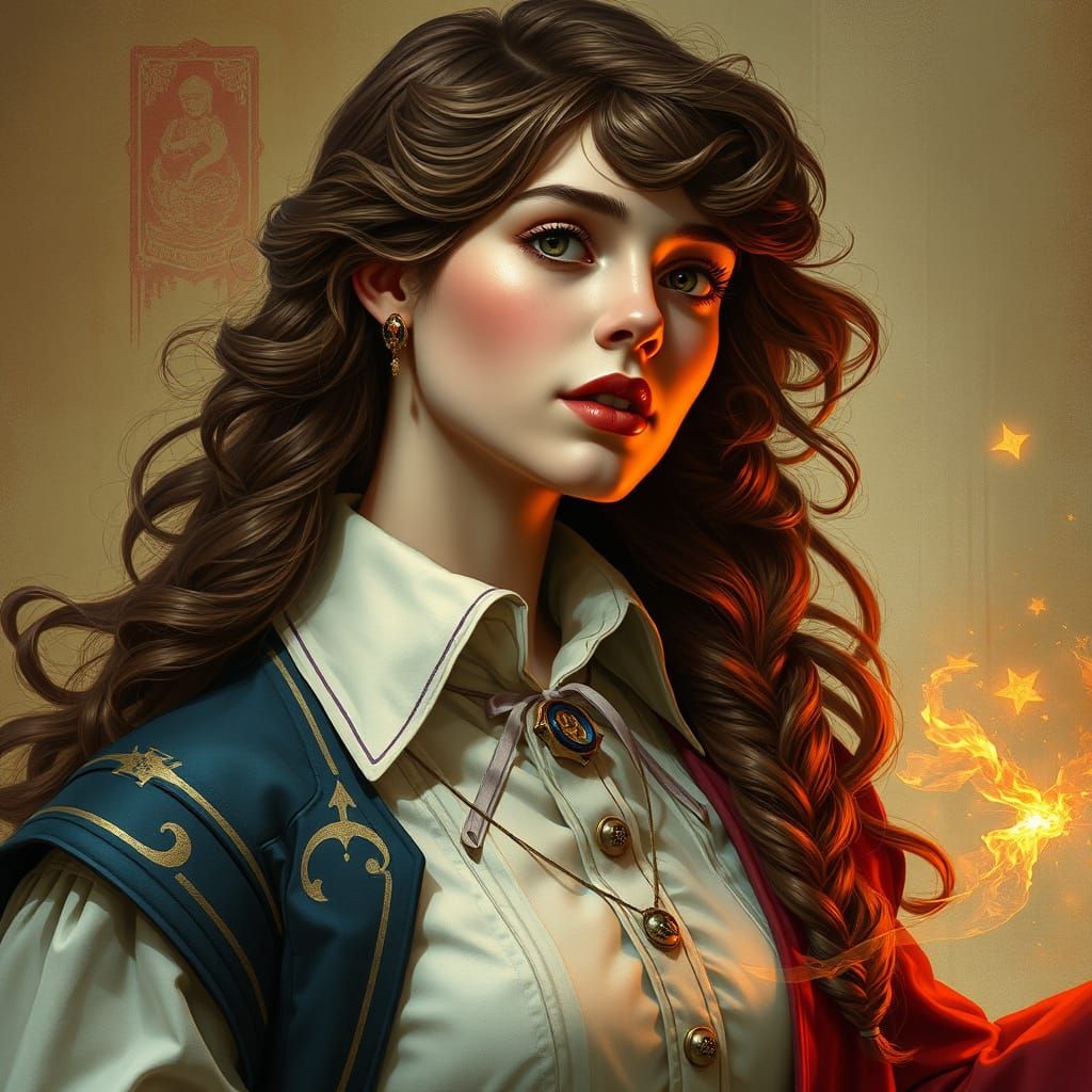 Elegant Enchantress Transforms School Uniform in Whimsical A...