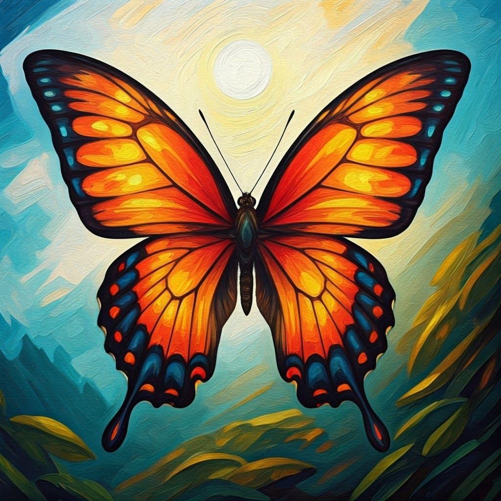 Majestic Butterfly Migration Masterpiece in Impressionist St...