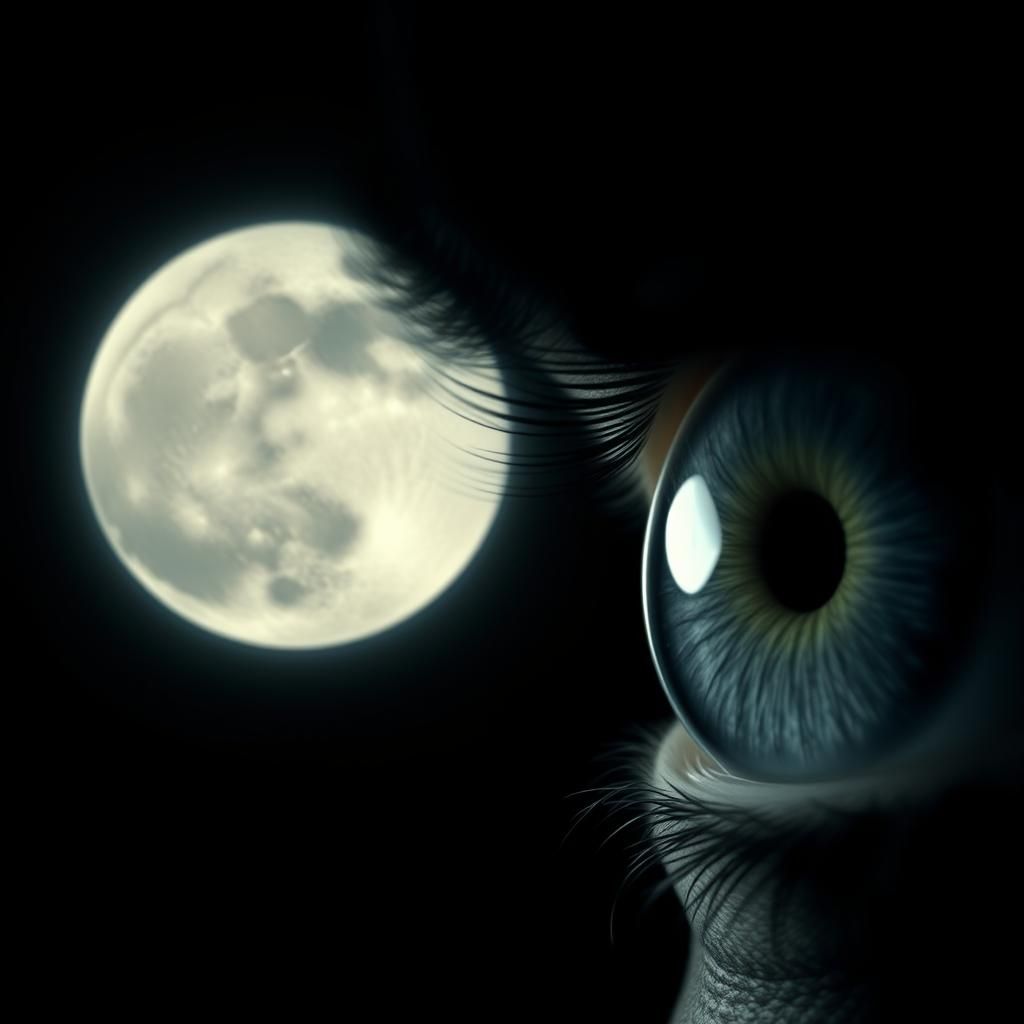 Surreal Full Moon Eyes Close Up