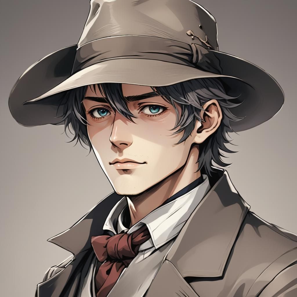 Man with Hat in Anime-Inspired Zille Style