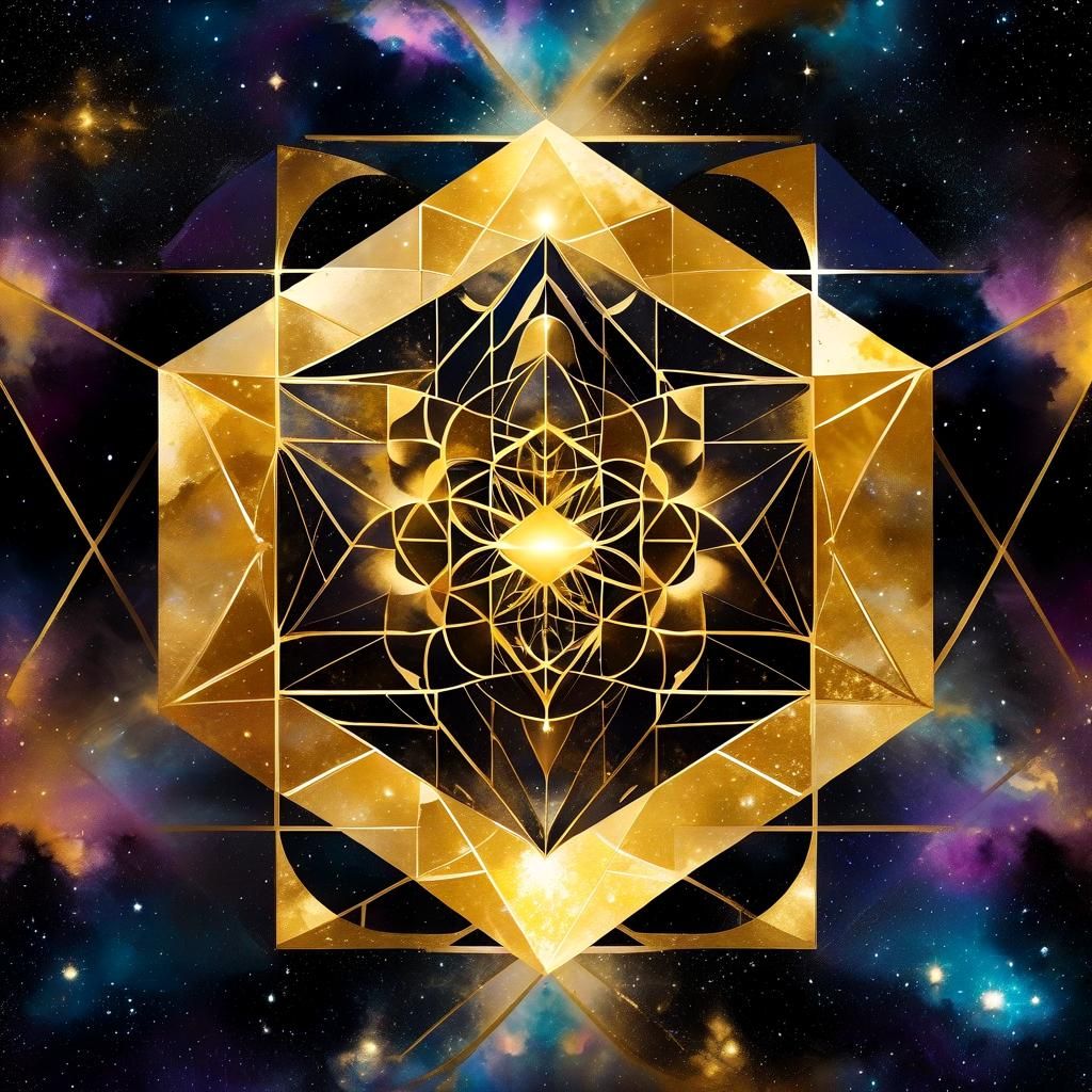 Golden Ratio Geometry in Watercolor Galaxy