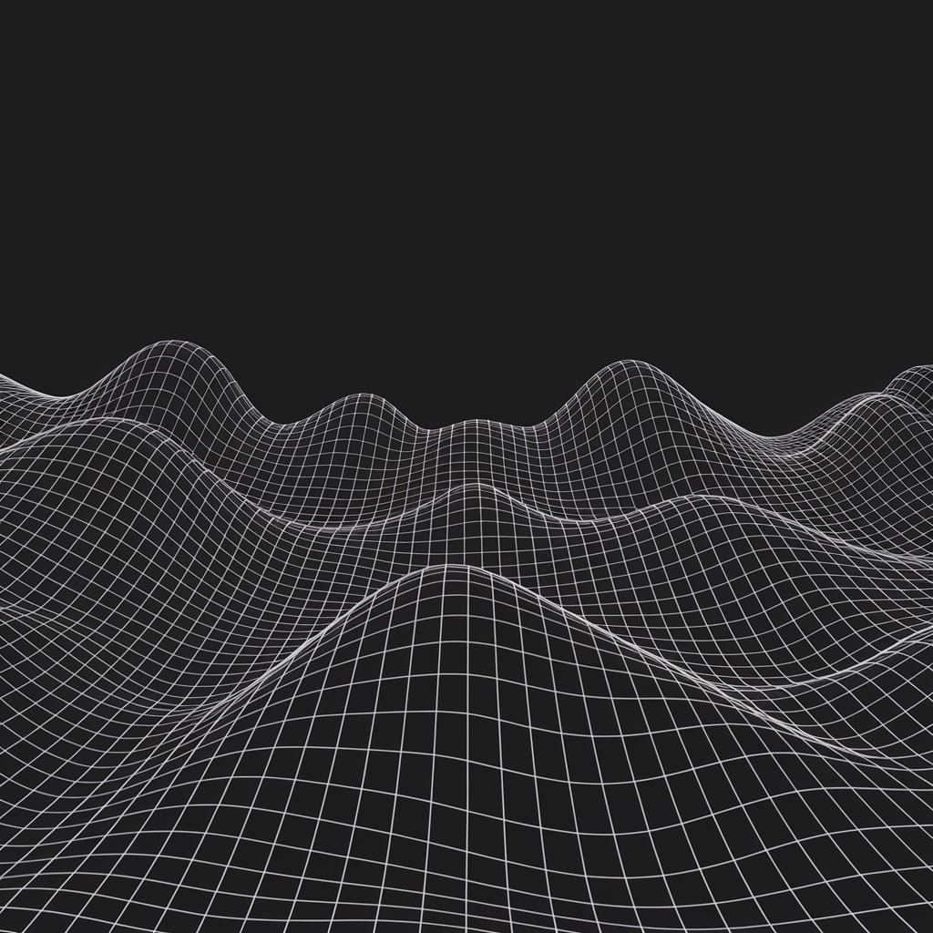 Surreal Waveform Landscape in Monochromatic Hues