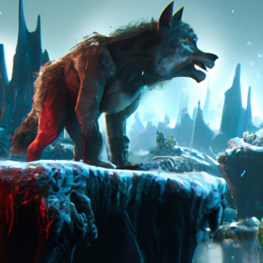 Detailed Big Bad Wolf Fantasy Concept Art