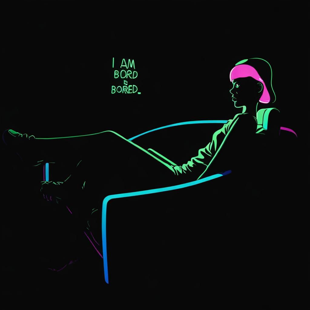 Retrofuturistic Comic Art: Bored Lady Watching TV