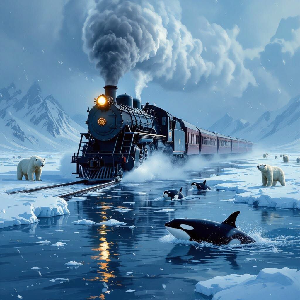 Epic Arctic Train Journey Through Ice and Storm