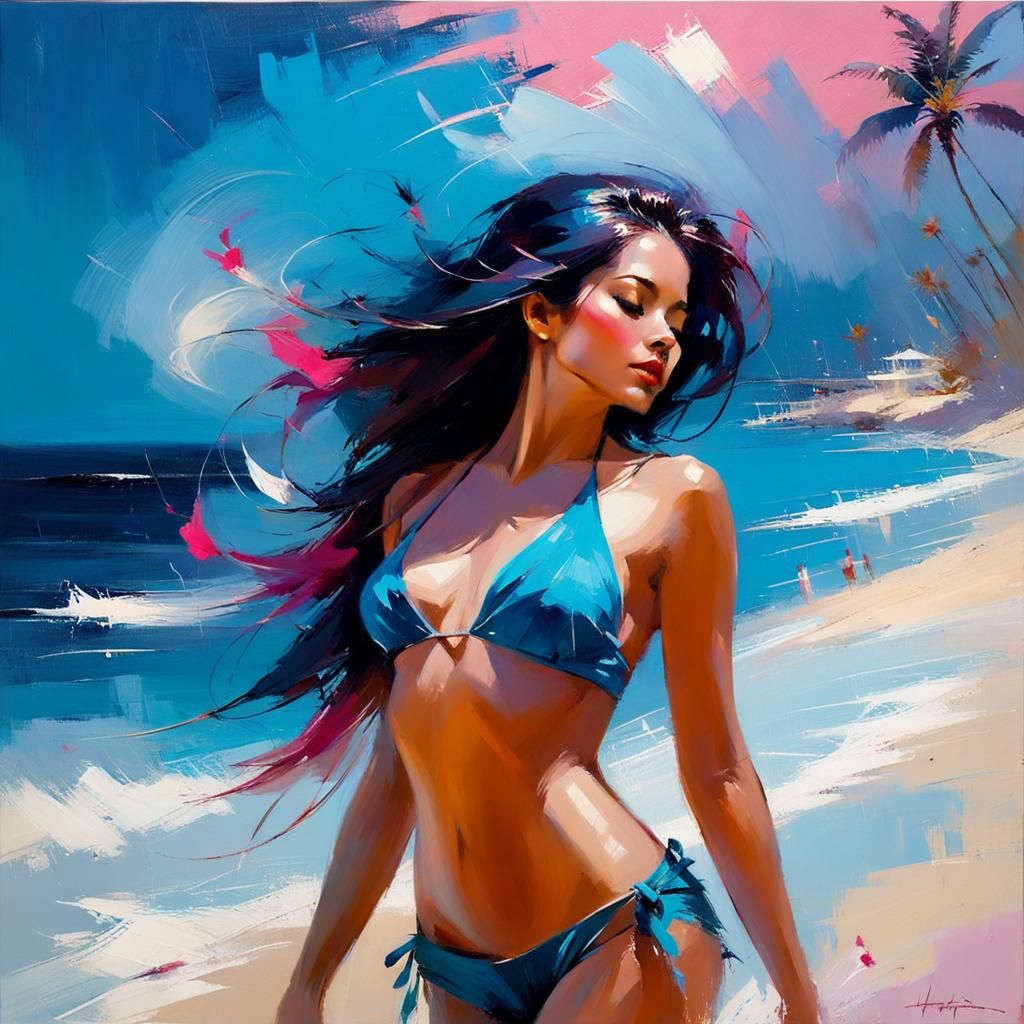 Tropical Island Art Inspired by Asencio and Harris