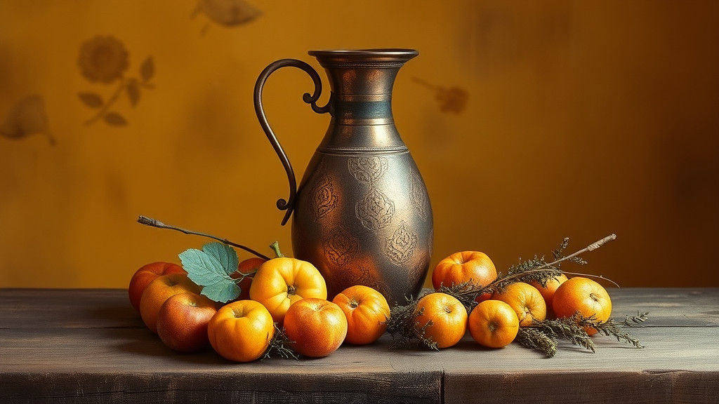 Bulgarian Jug Still Life in Dutch Masters Style