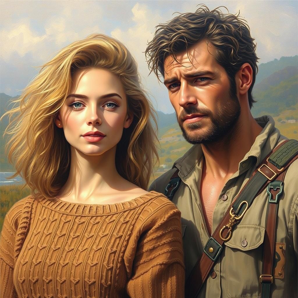 Romantic Portrait of a Spanish Couple in Expressive Brushwor...