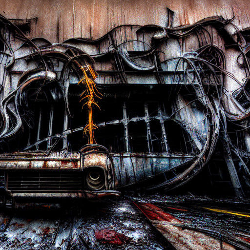 Biomechanical Dystopia in Vibrant Decay
