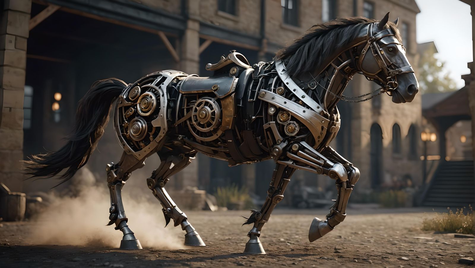 Mechanical Horse Running with Dynamic Lighting
