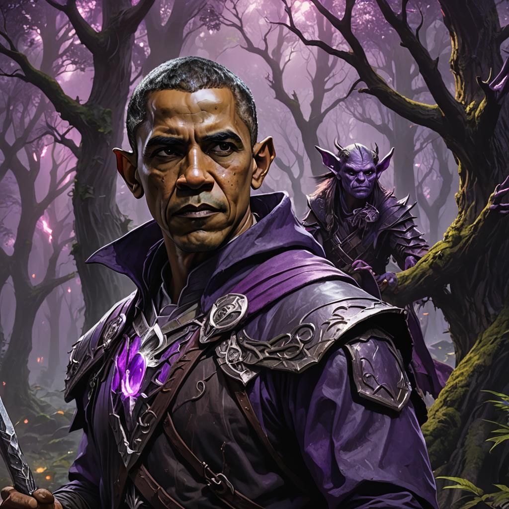 Dark Cleric Barack Obama in Muted Fantasy Art