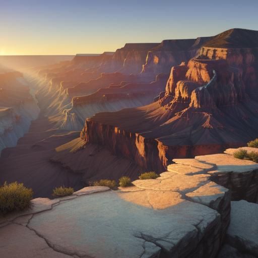 Grand Canyon Vista in Impressionist Style