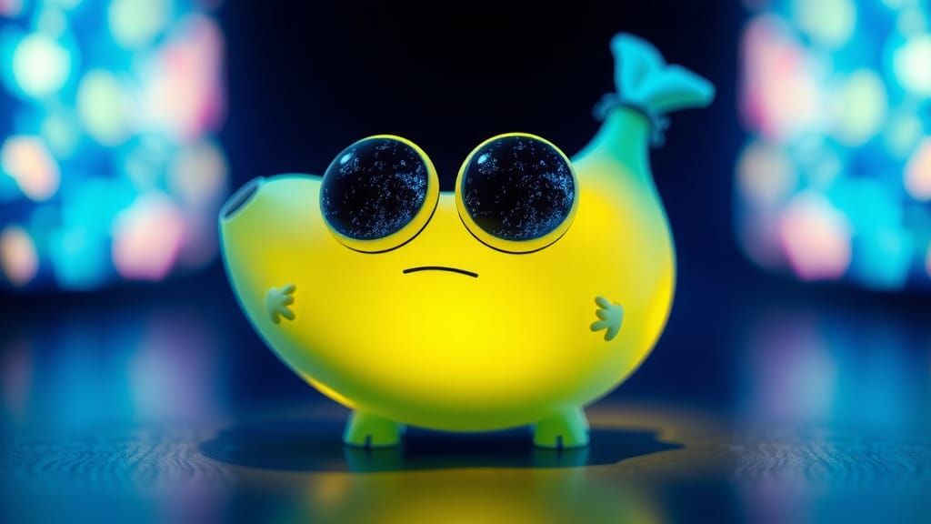 Electric Chibi Banana with Googly Eyes