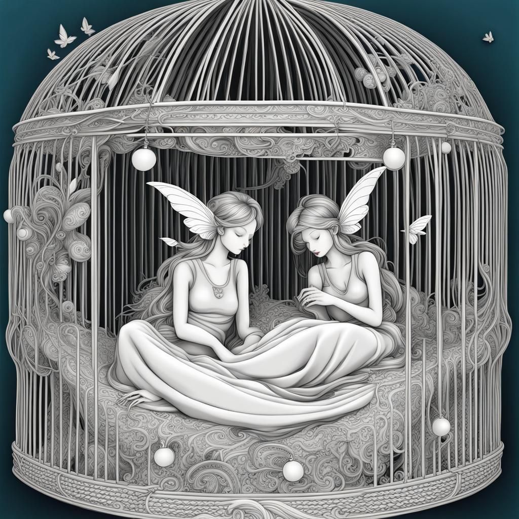 Fairies Sleeping in Cage: Abstract Vector Fractal