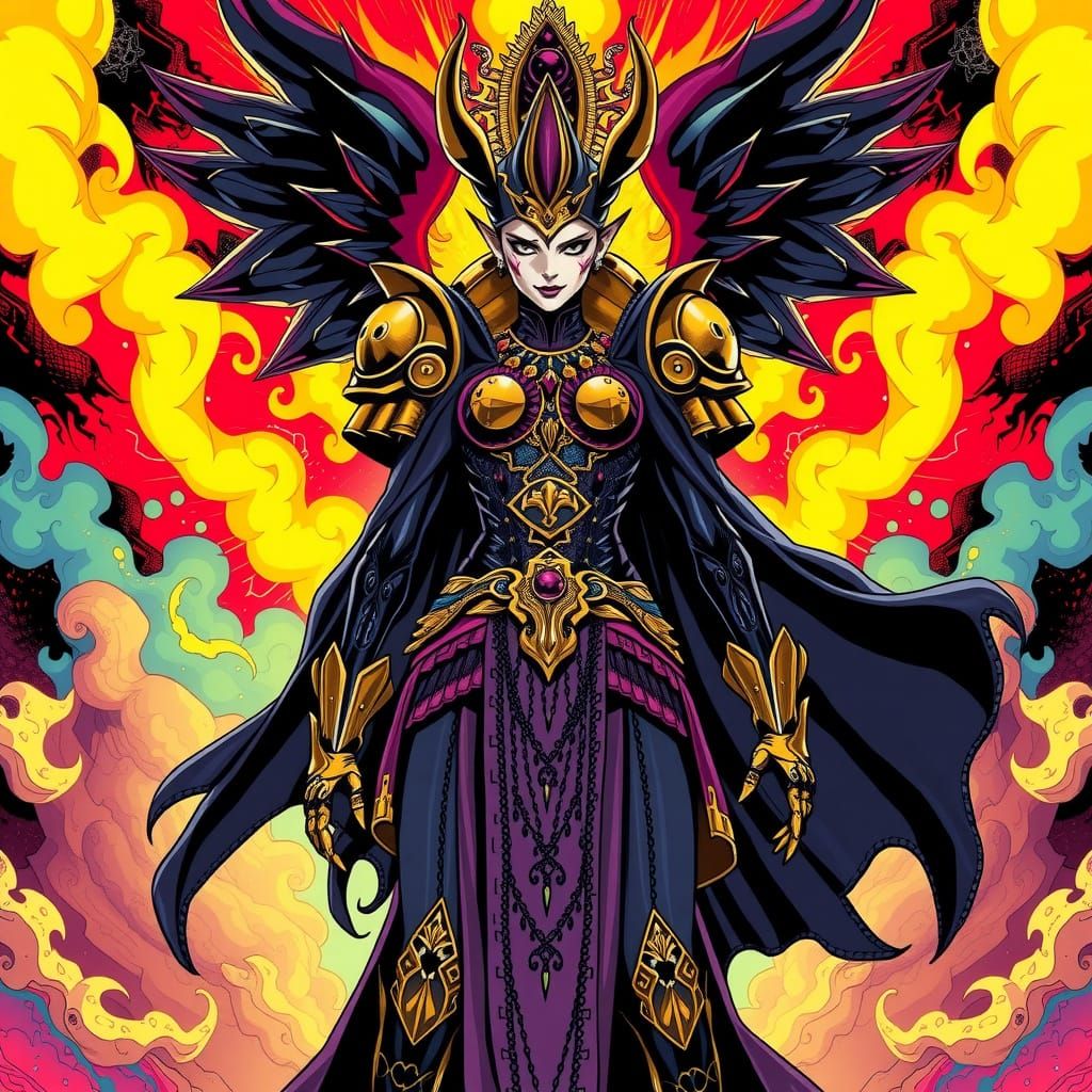 Dramatic Female Villain in Jojo's Bizarre Adventure Style