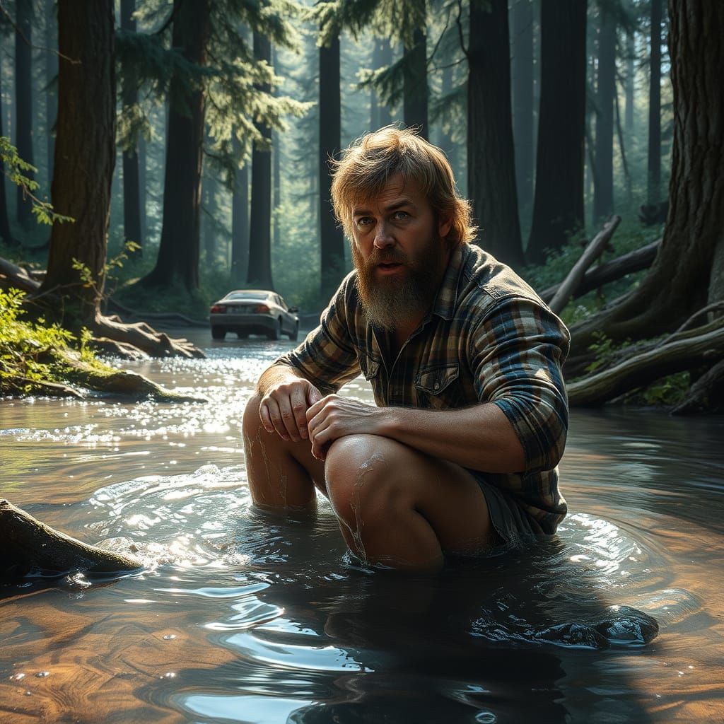 Lumberjack Trapped in Shimmering Quicksilver