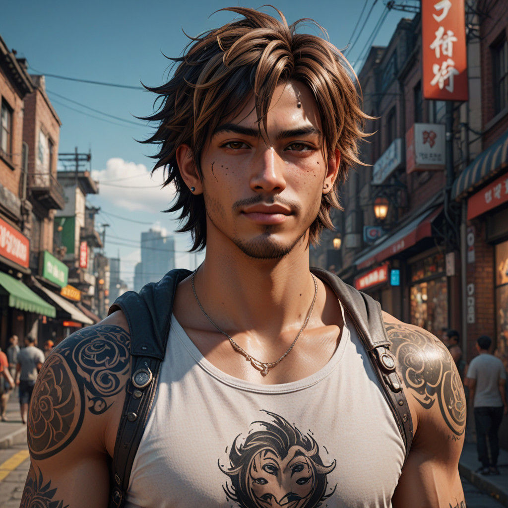 Handsome Latino Man Portrait in 3D Anime Art