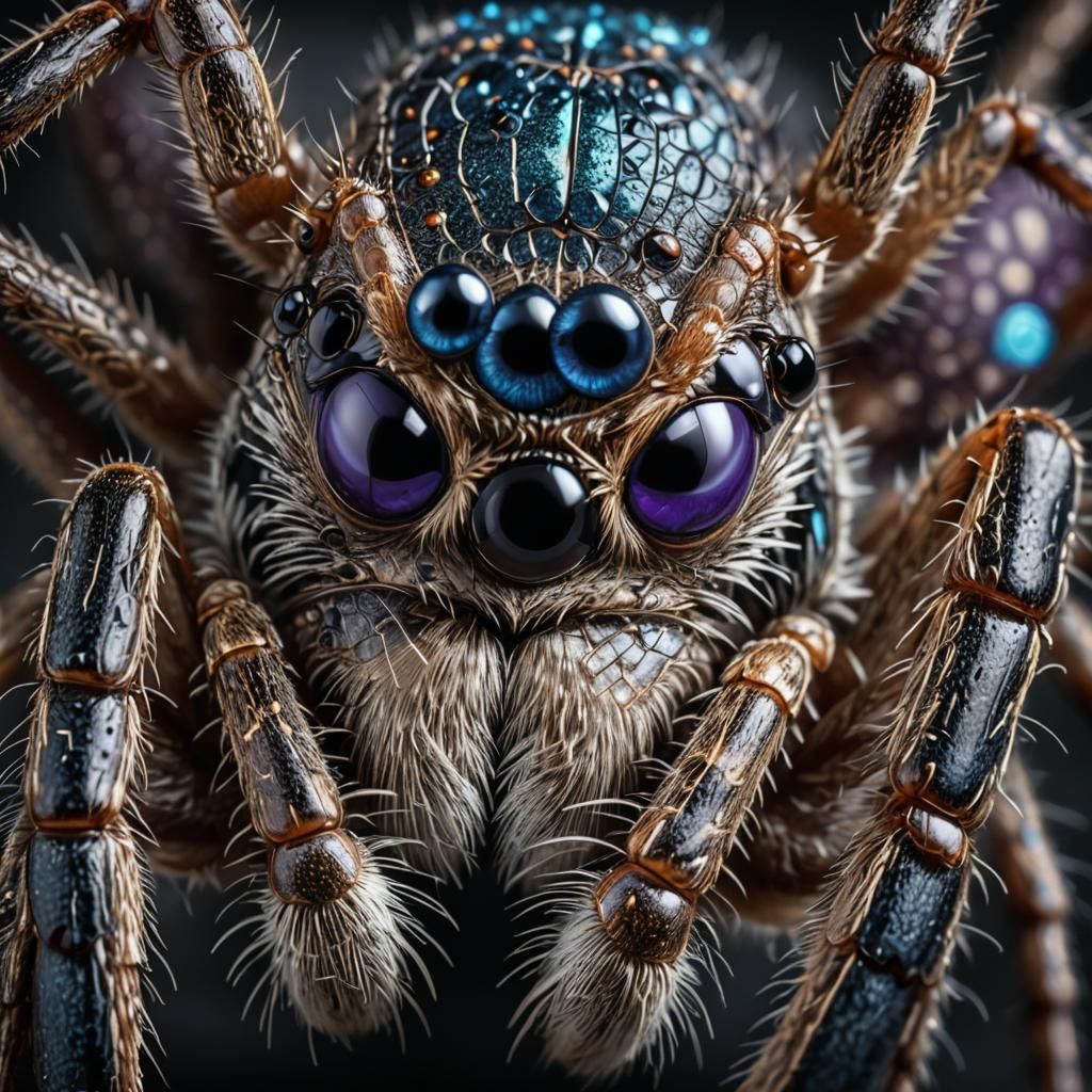 Detailed Spider Macro Photography in Photorealistic Style
