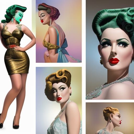 Medusa as 1950s Pinup in Eldritch Comic Style