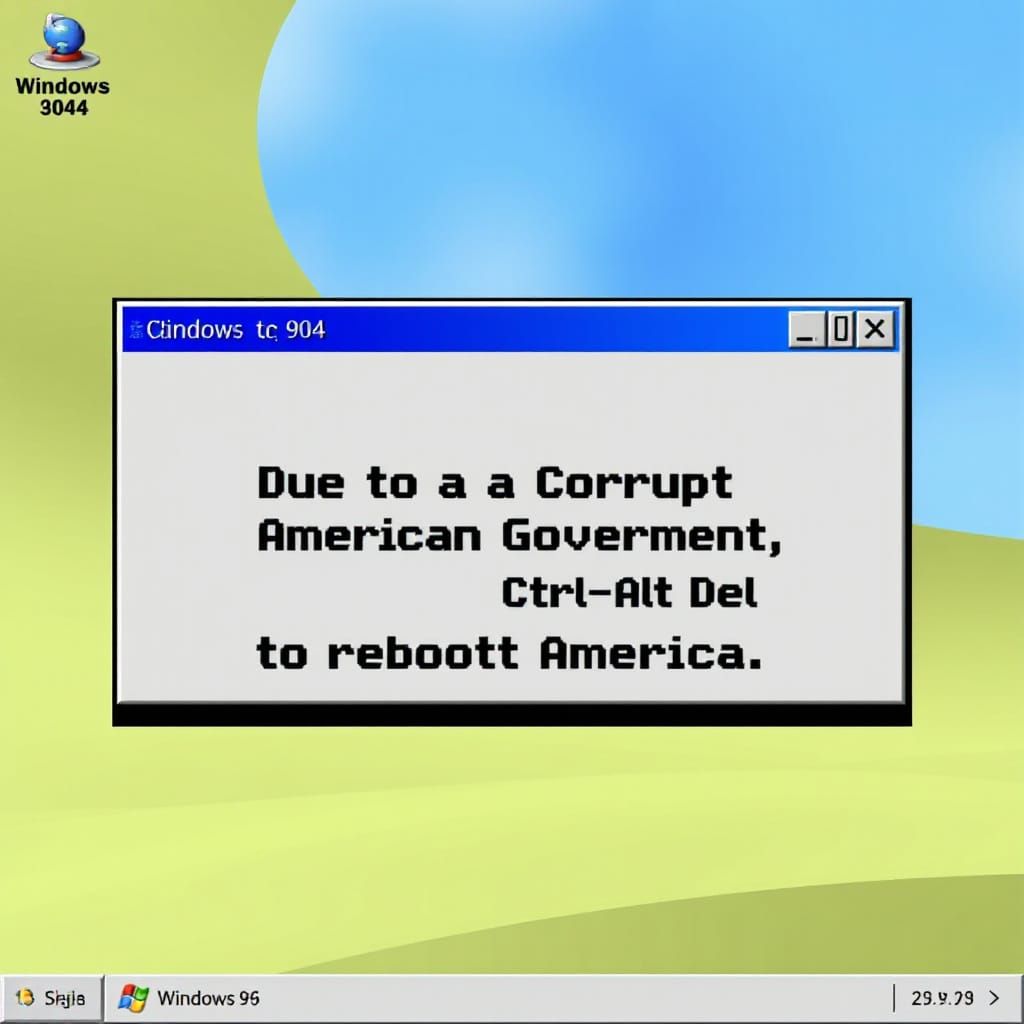 Retro-Style 404 Error Message with a Politically Charged Twi...