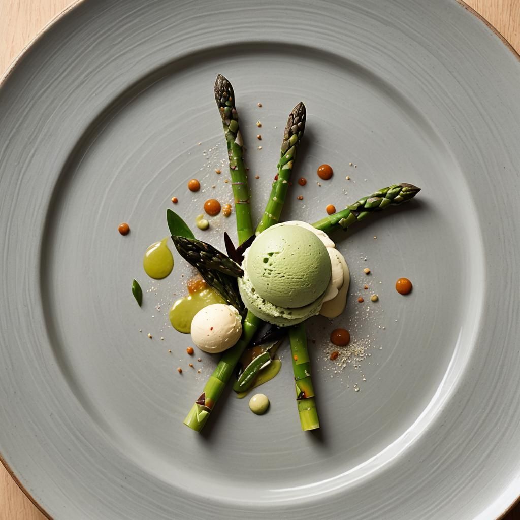 Michelin Star Asparagus Ice Cream Dessert